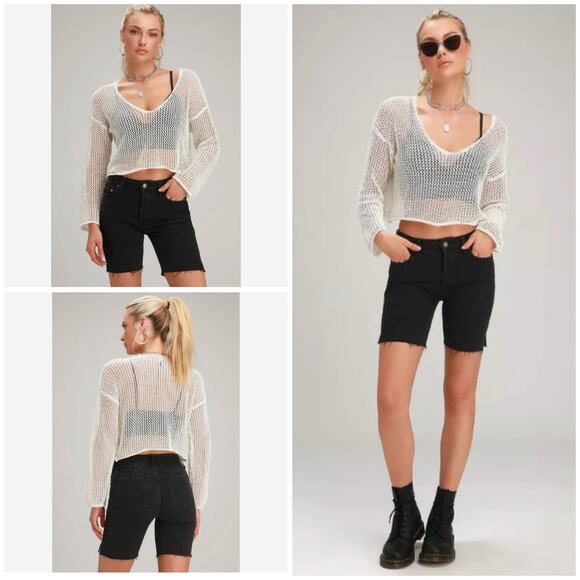 Free People Avery Shorts Women's 24 Black Denim Button-Fly Cutoff Modest NWT - Picture 10 of 10